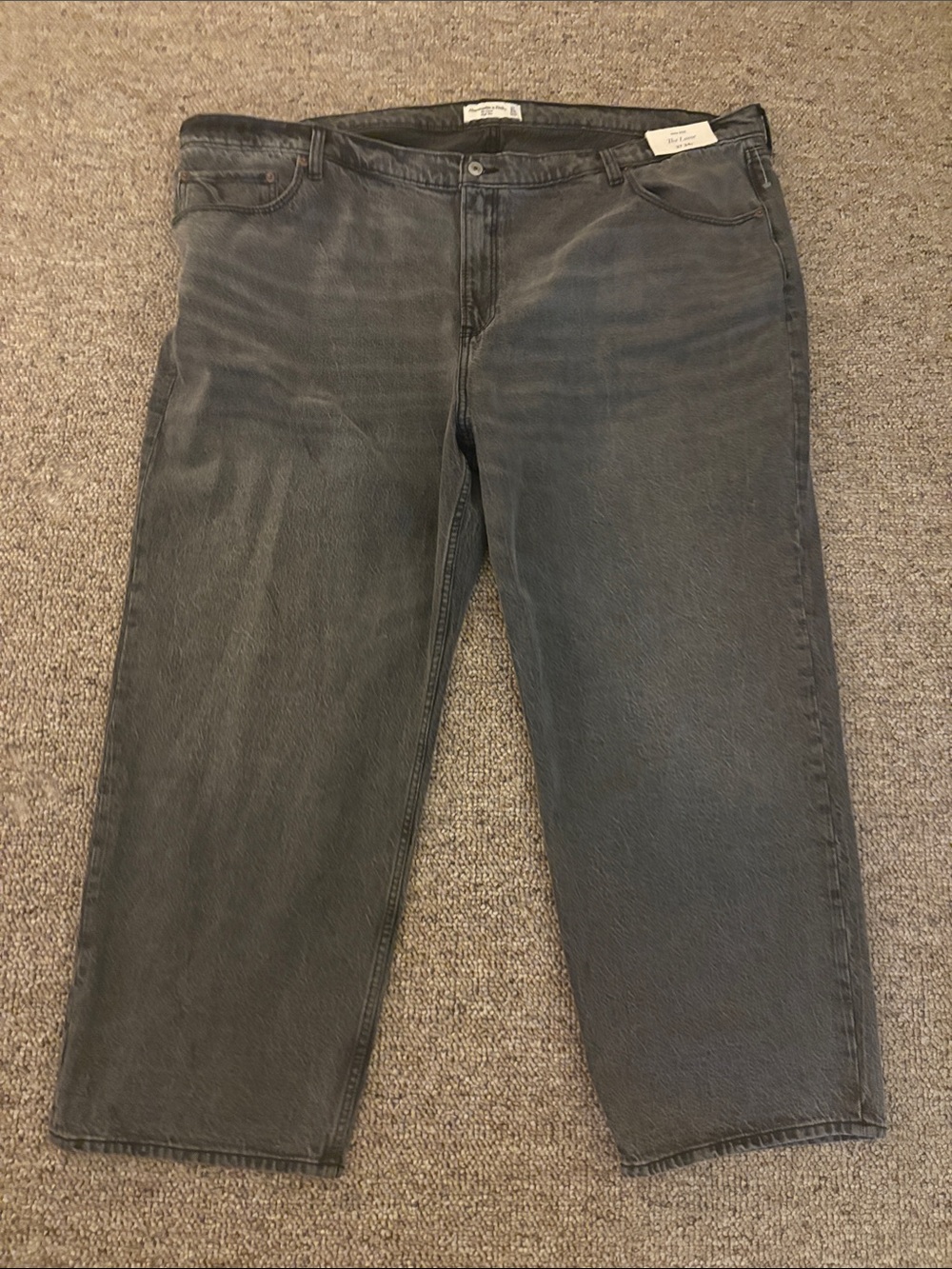 Abercrombie & Fitch High-Rise Washed Charcoal Straight Jeans